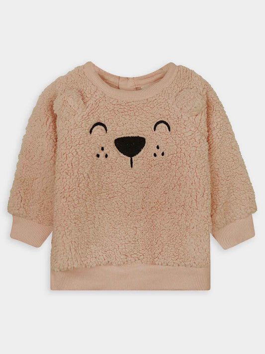 Babies Sherpa Fleece Beige Pullover