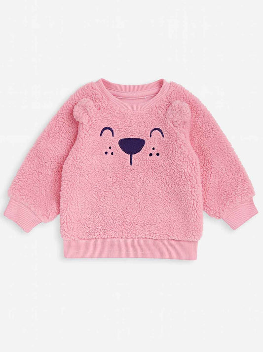Babies Sherpa Fleece Pink Pullover
