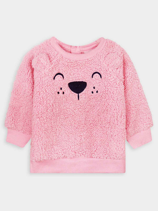 Babies Sherpa Fleece Pink Pullover