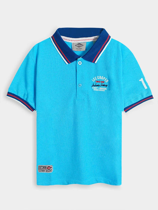 Baby Boys Blue Applique Polo