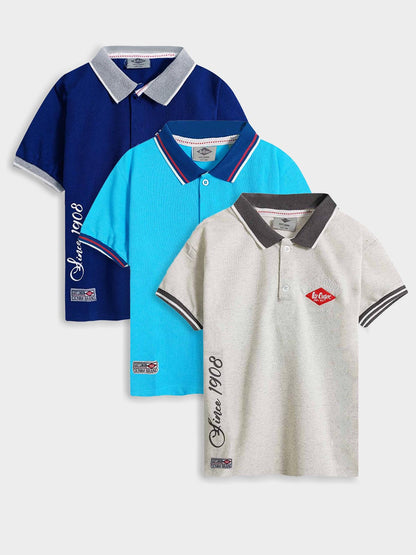 Baby Boys Printed n Applique Polos Mixed