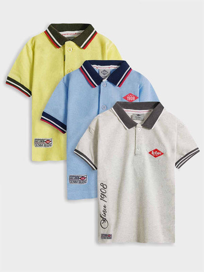 Baby Boys Printed n Applique Polos Mixed