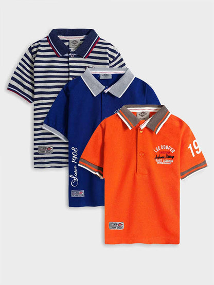 Baby Boys Printed n Applique Polos Mixed
