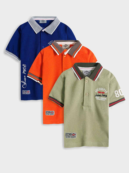 Baby Boys Printed n Applique Polos Mixed