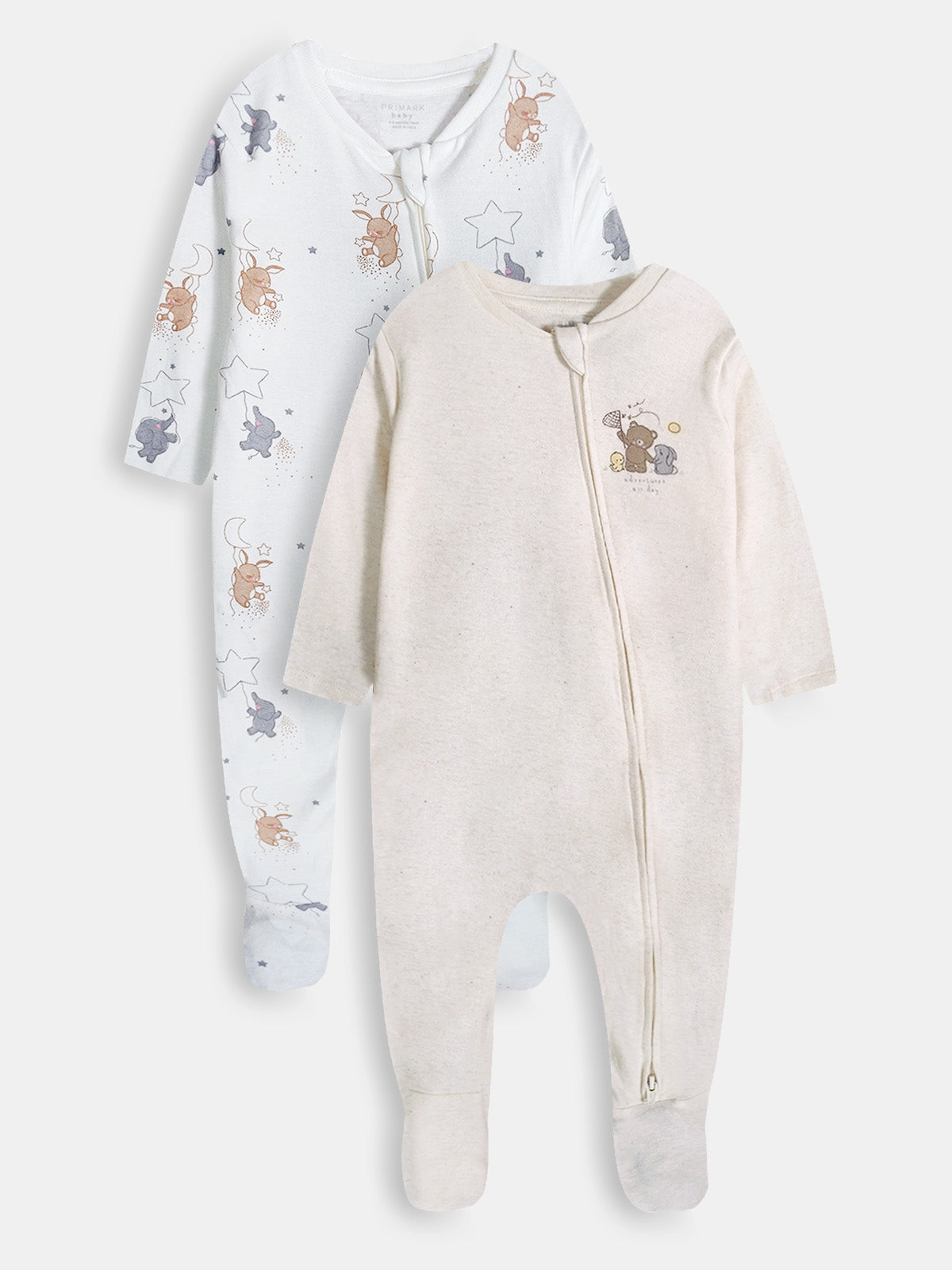 Baby Girls Printed 2 Pack Sleepsuits