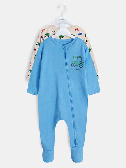 Baby Girls Printed 2 Pack Sleepsuits