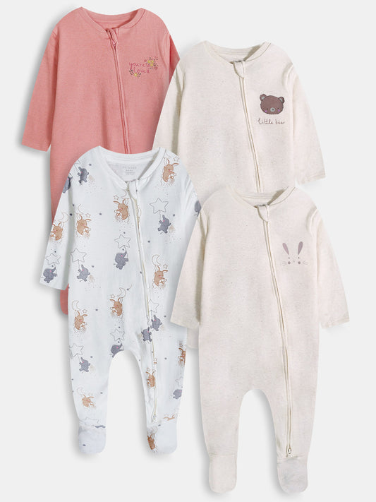 Baby Boys Printed Sleepsuits Mixed