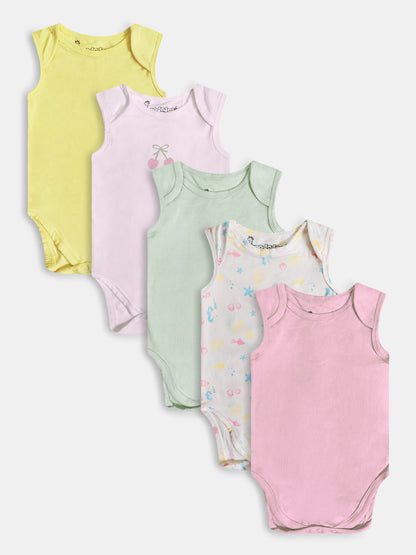 Baby 5-Pack Sleeveless Bodysuits Mixed