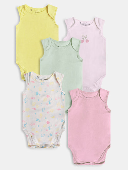 Baby 5-Pack Sleeveless Bodysuits Mixed