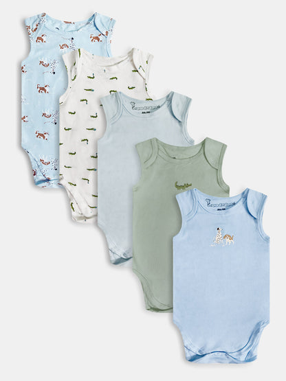 Baby 5-Pack Sleeveless Bodysuits Mixed