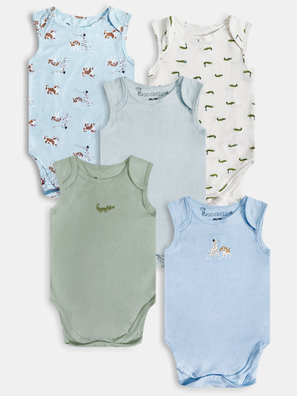 Baby 5-Pack Sleeveless Bodysuits Mixed