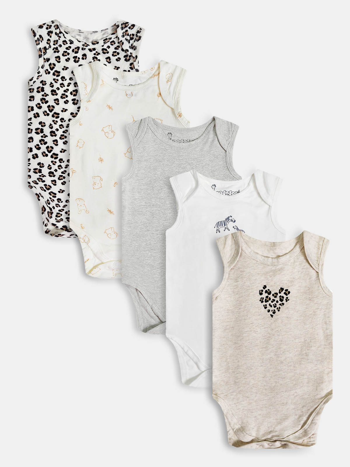 Baby 5-Pack Sleeveless Bodysuits Mixed