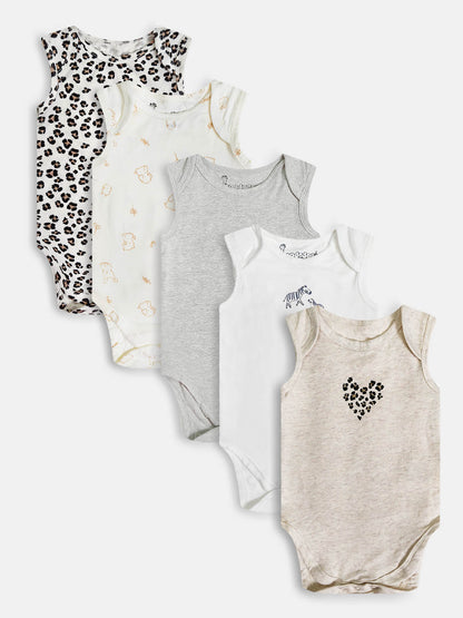 Baby 5-Pack Sleeveless Bodysuits Mixed