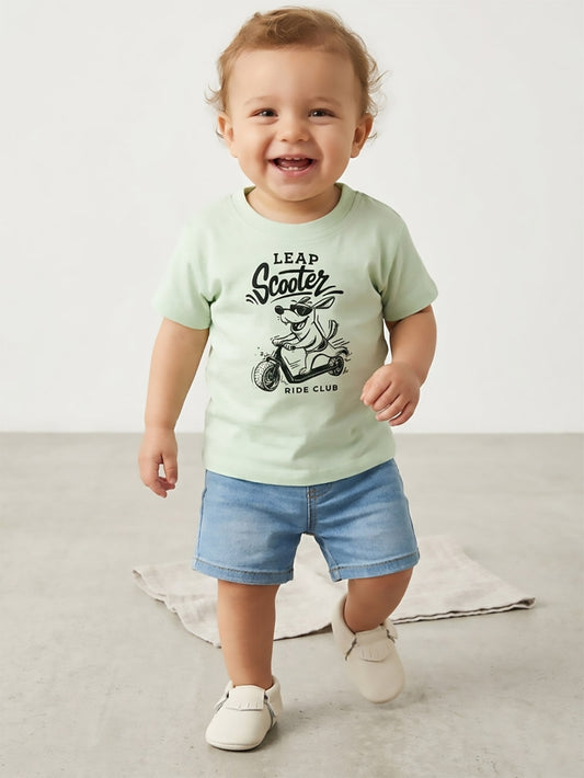 Baby Boys Printed Green T-Shirt