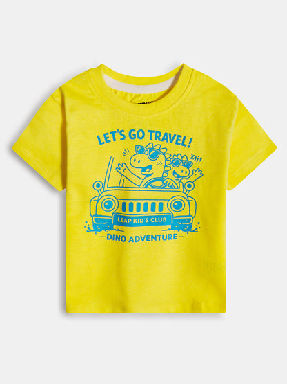Baby Boys Printed Yellow T-Shirt