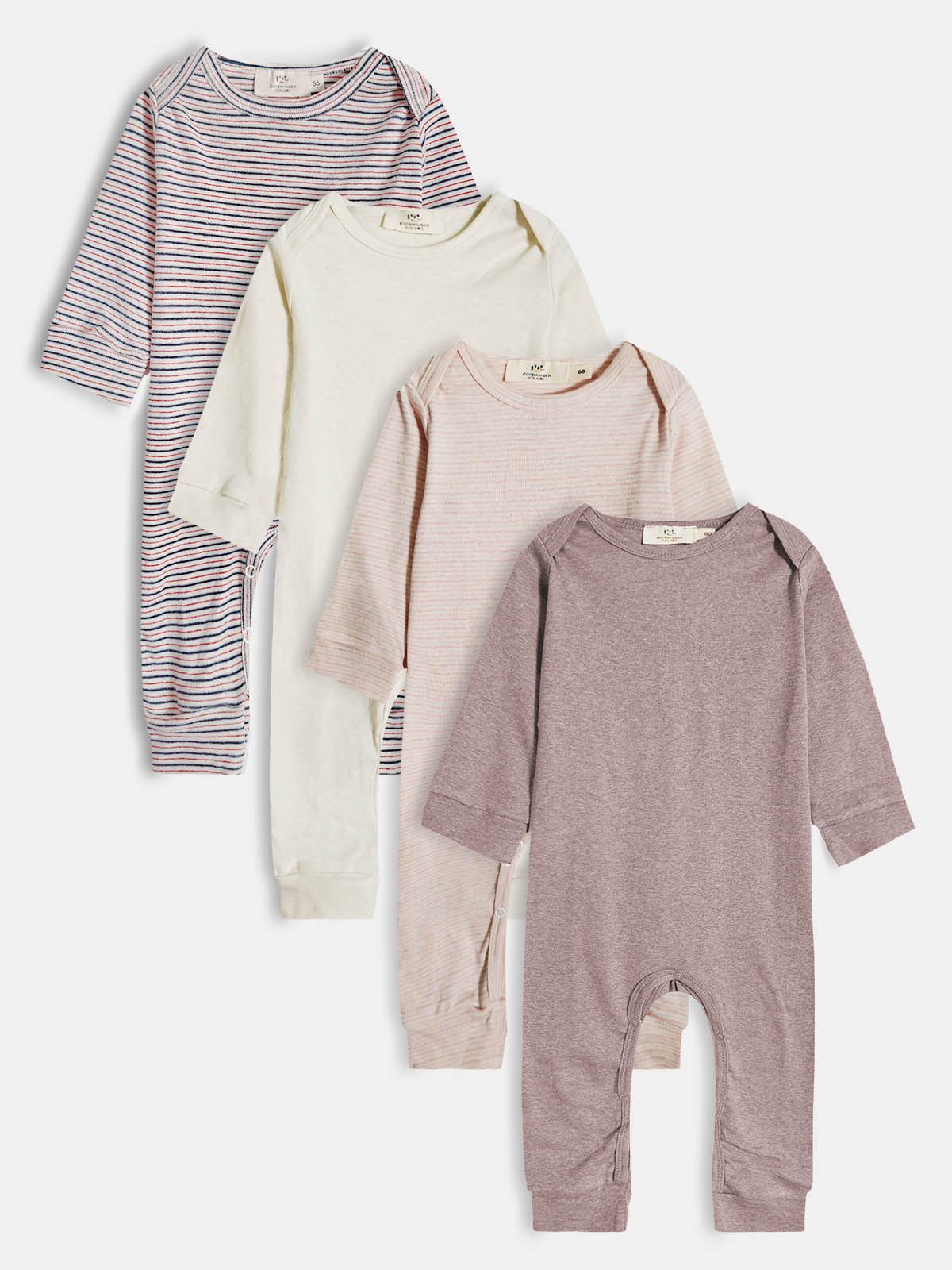 Baby Long Sleeve Rib Playsuits Mixed