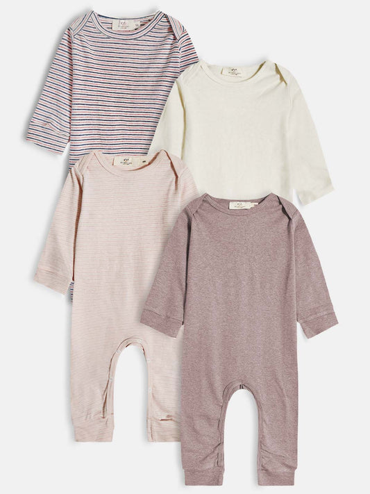 Baby Long Sleeve Rib Playsuits Mixed