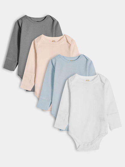 Baby Drop Needle Long Sleeve Bodysuits Mixed