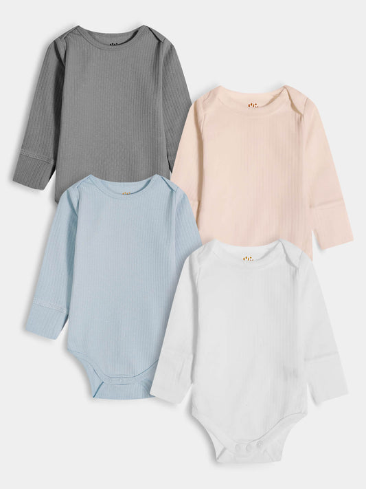 Baby Drop Needle Long Sleeve Bodysuits Mixed