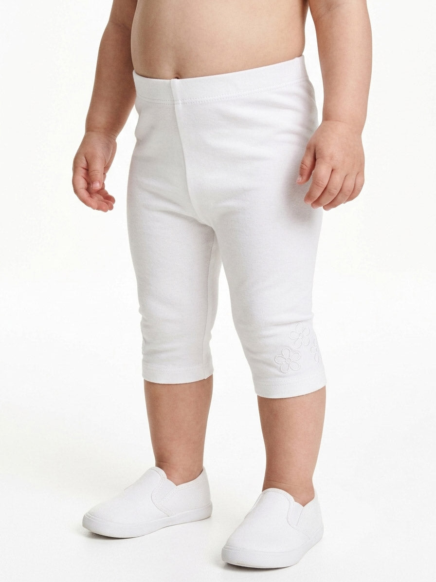 Baby Stretch White Capri