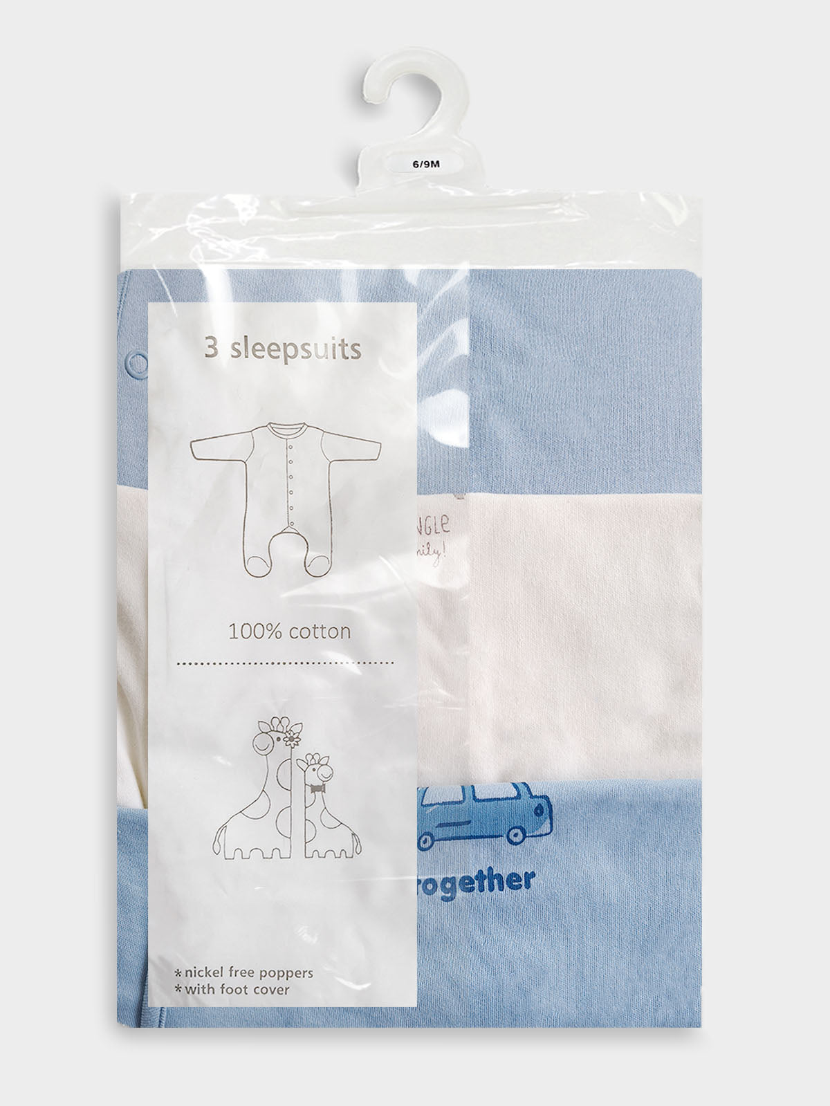Baby Kimono Sleepsuits Pack Of 3