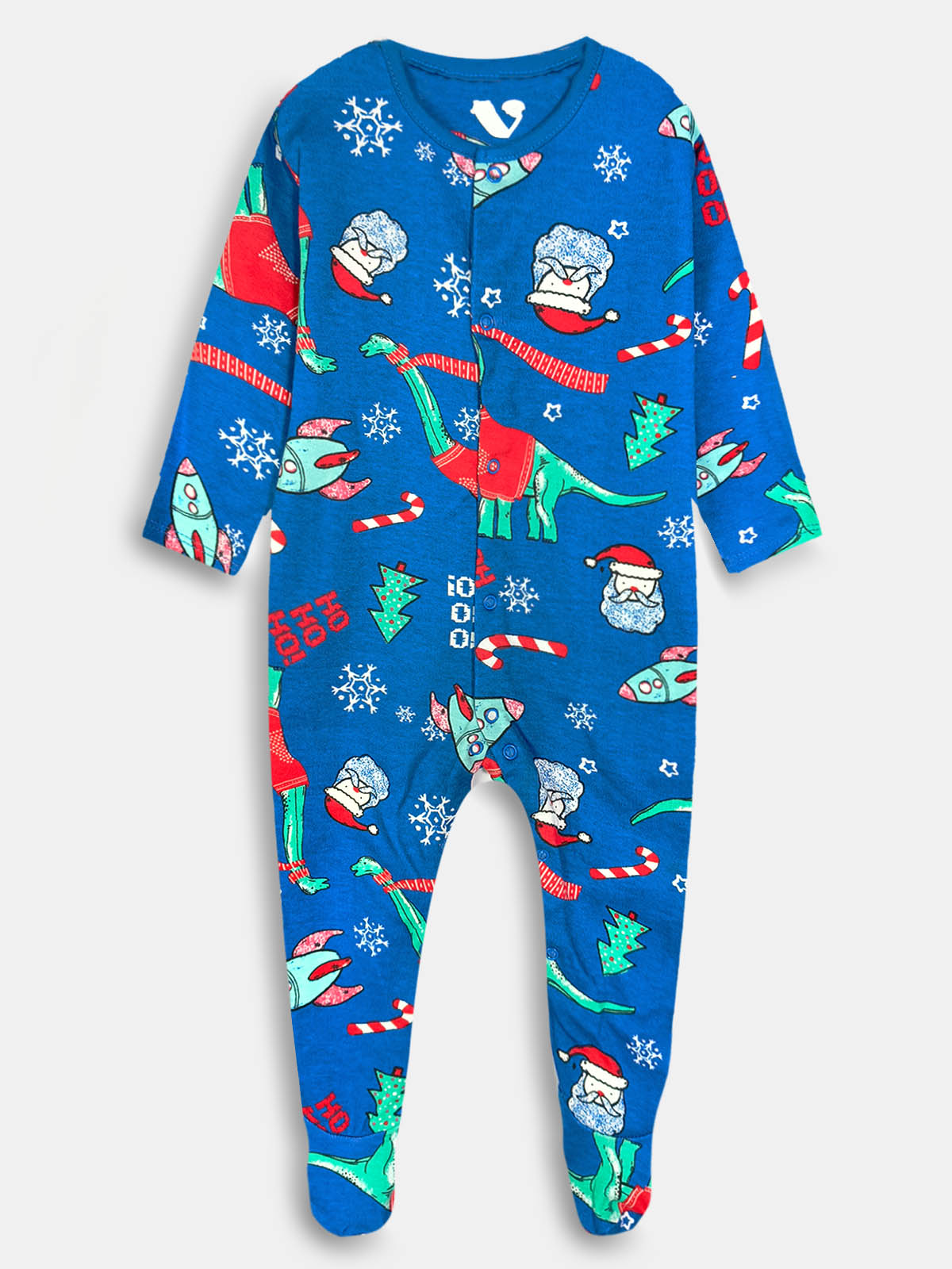 Baby Christmas Blue Sleepsuits