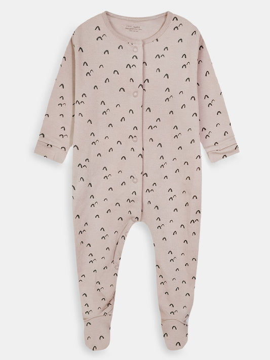 Baby Brown Aop Sleepsuit