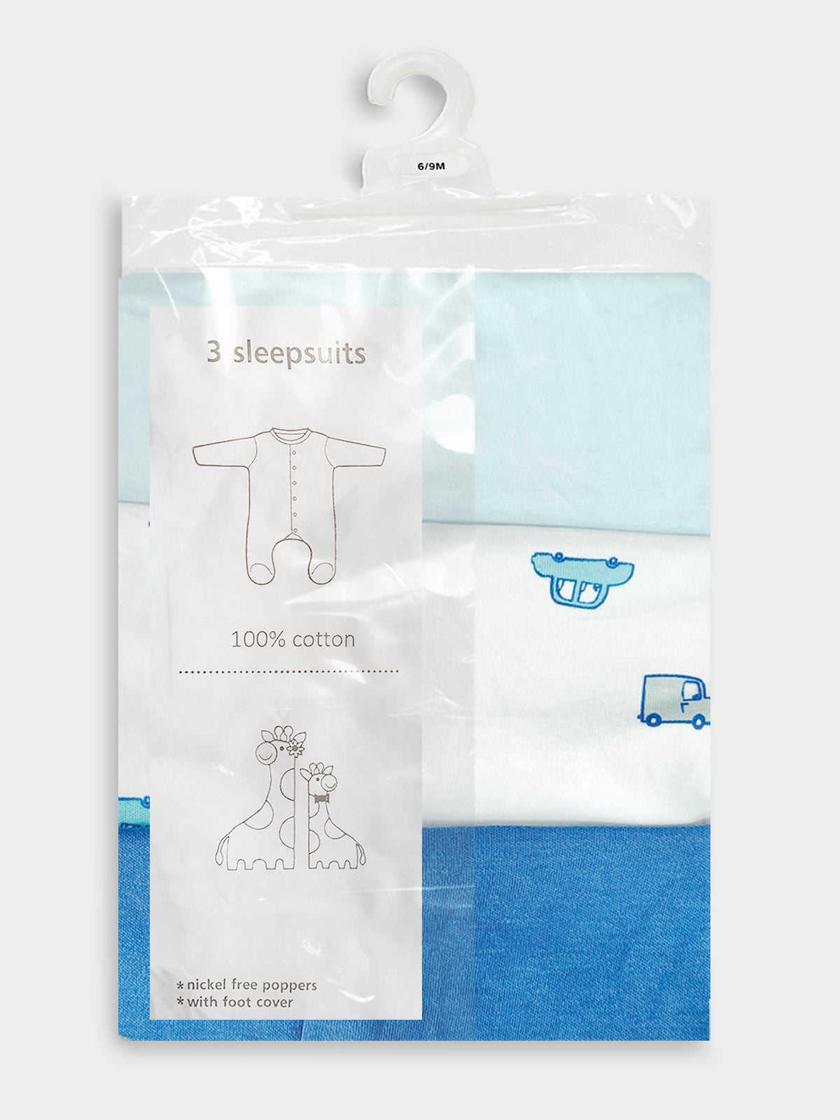 Baby Sleepsuits Pack Of 3 Mixed