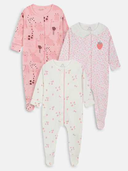 Baby Sleepsuits Pack Of 3 Mixed