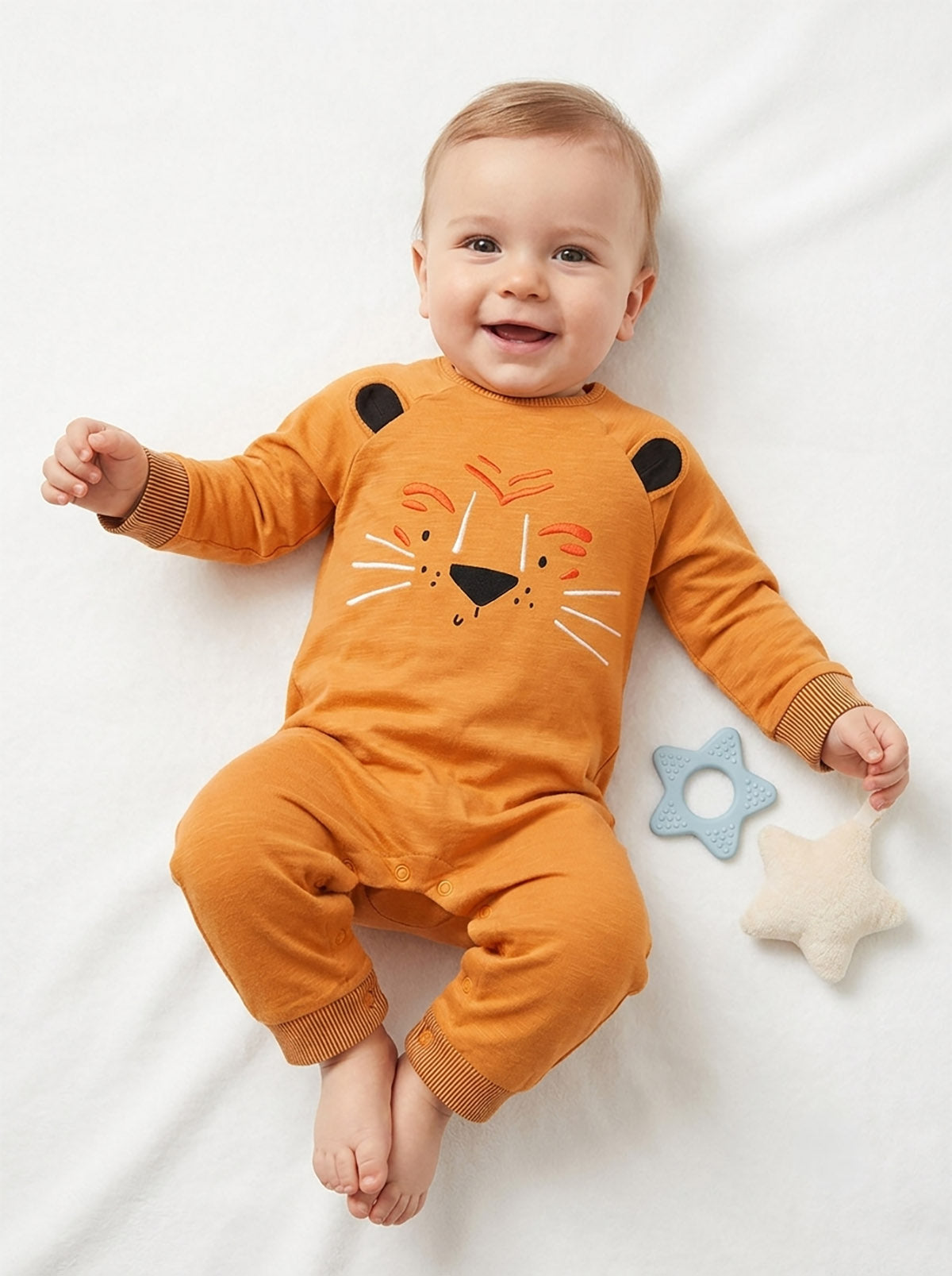 Baby Printed Mustard Playsuits