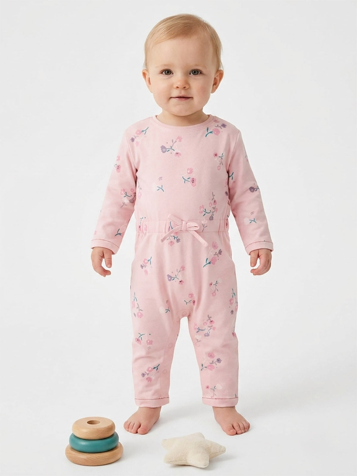 Baby Printed Pink Playsuits