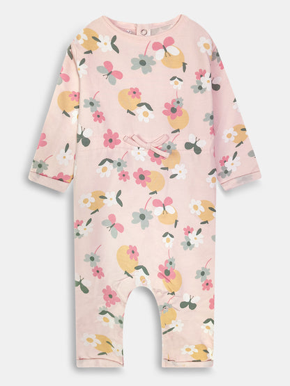 Baby Printed Peach Playsuits