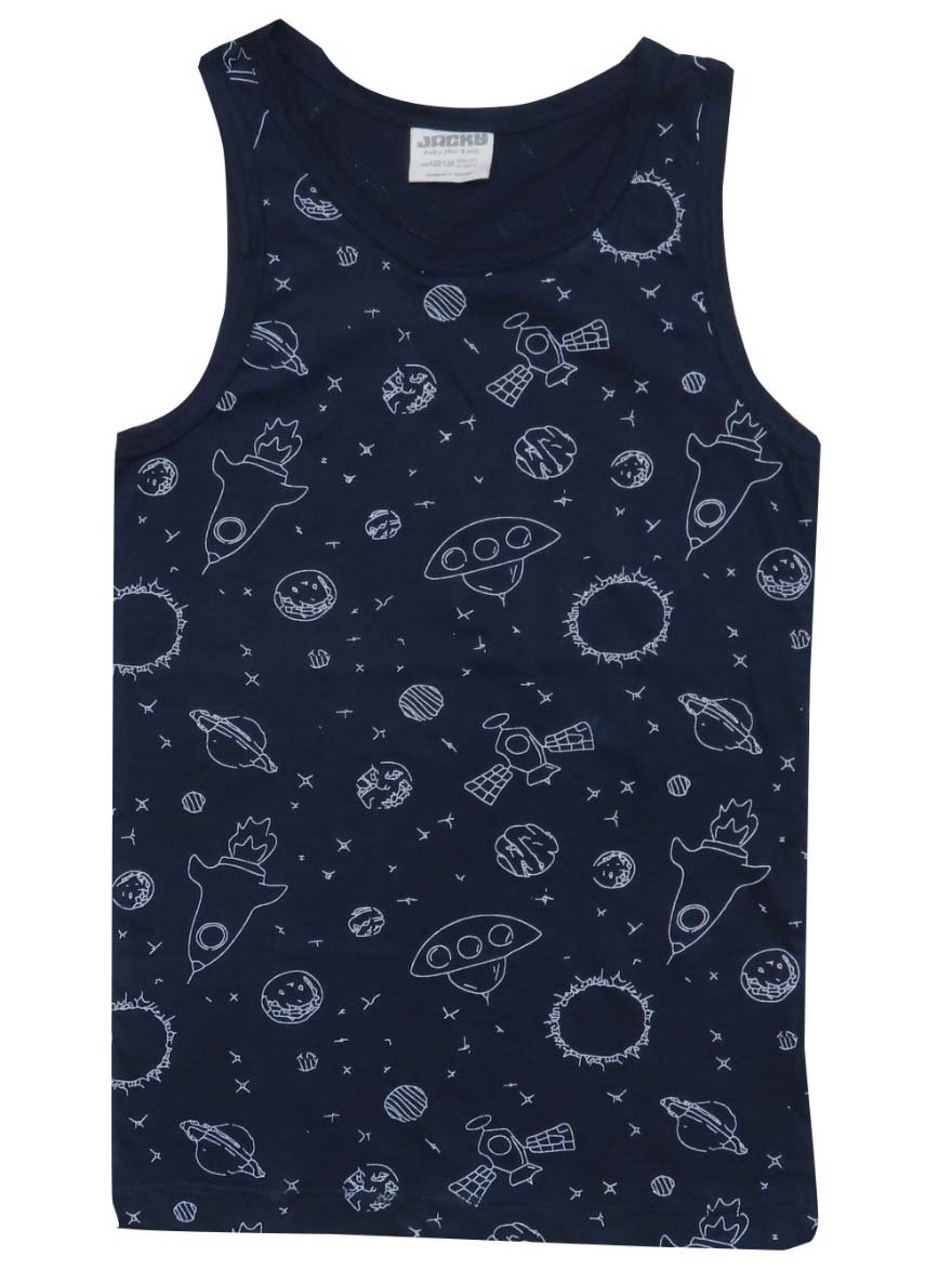 Boys Sleeveless T Shirts Navy AOP