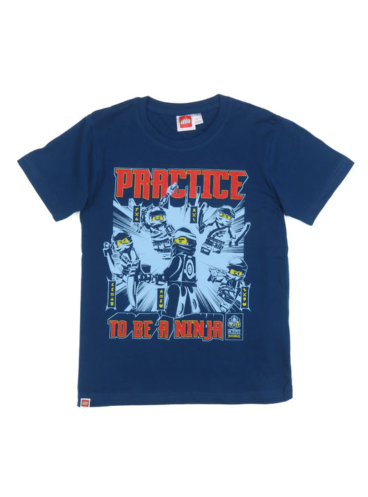 Boys Printed T Shirt Denim Blue