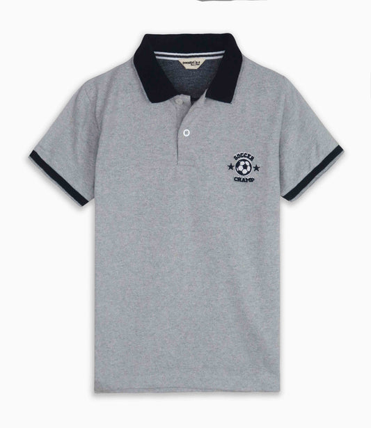 twenty4 Older Boys Polo Grey Melange