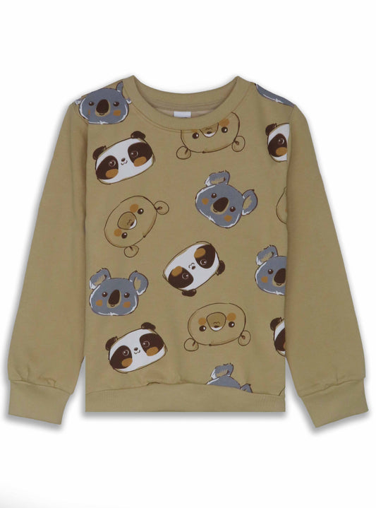 Boys Pullover Beige Sweatshirt