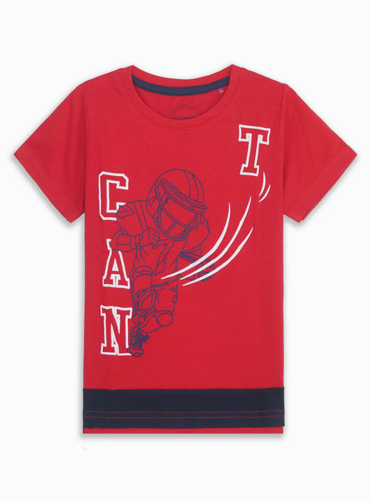 Boys Printed T Shirt Red