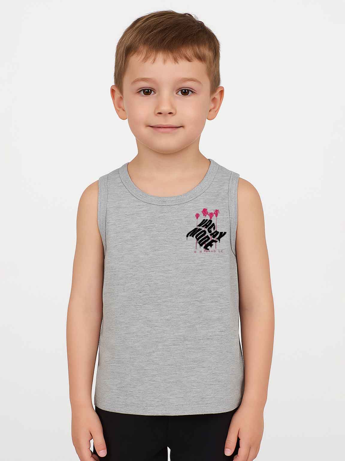 Boys Sleeveless T Shirt Grey