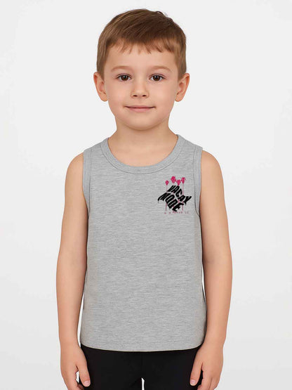 Boys Sleeveless T Shirt Grey