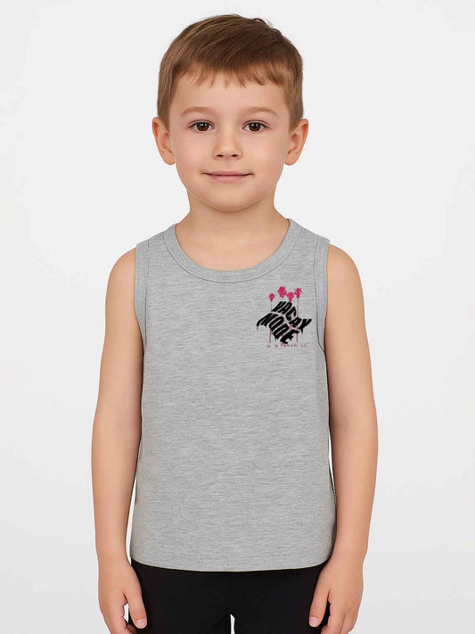 Boys Sleeveless T Shirt Grey