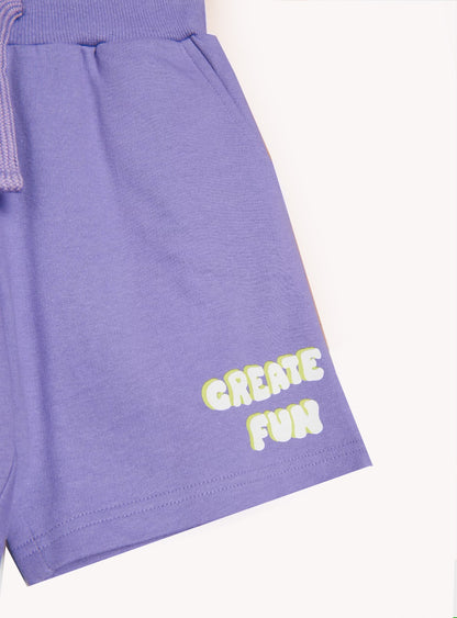 Boys French Terry Lilac shorts