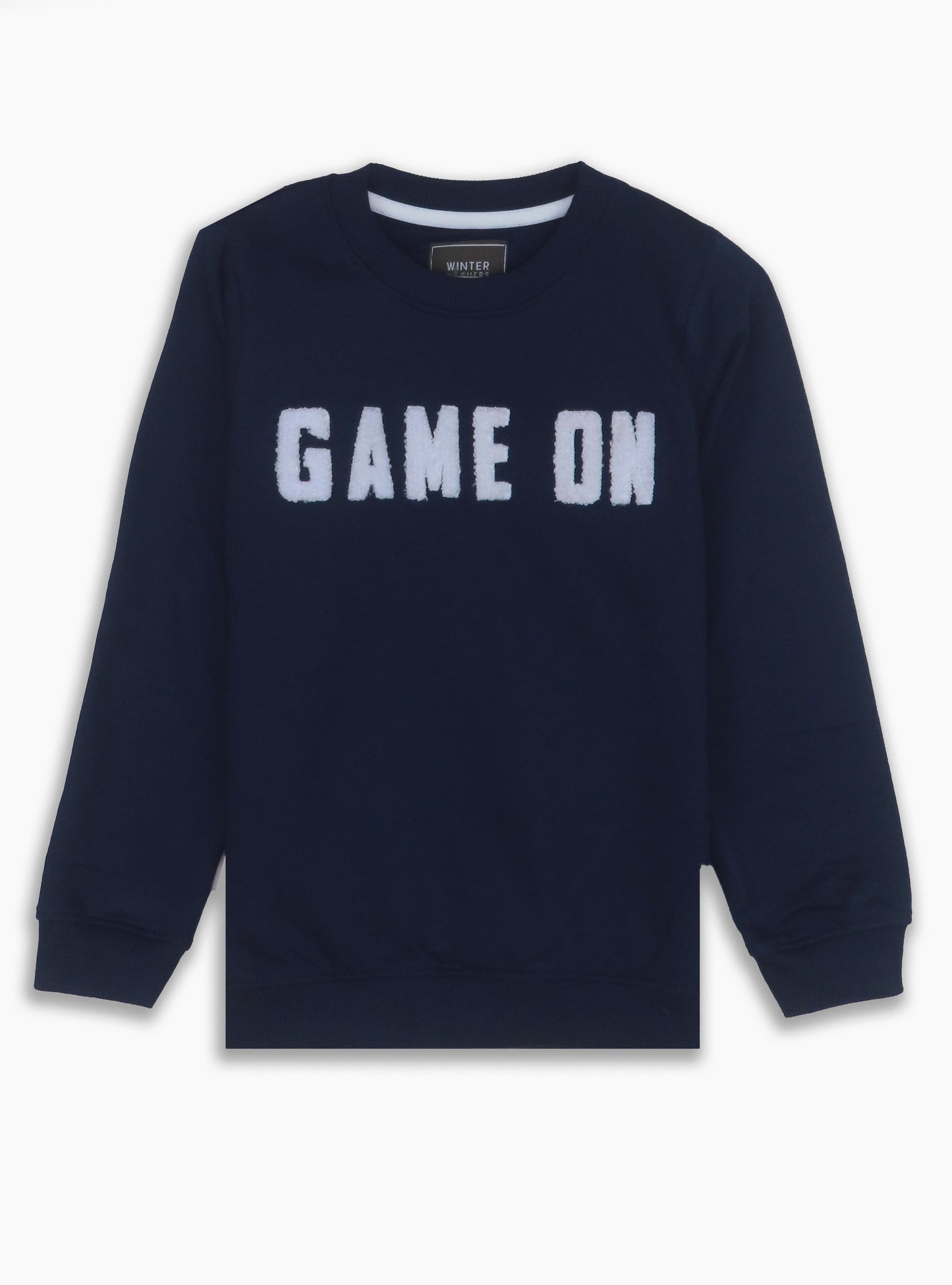 Boys Navy Applique Print Pullover Sweatshirt