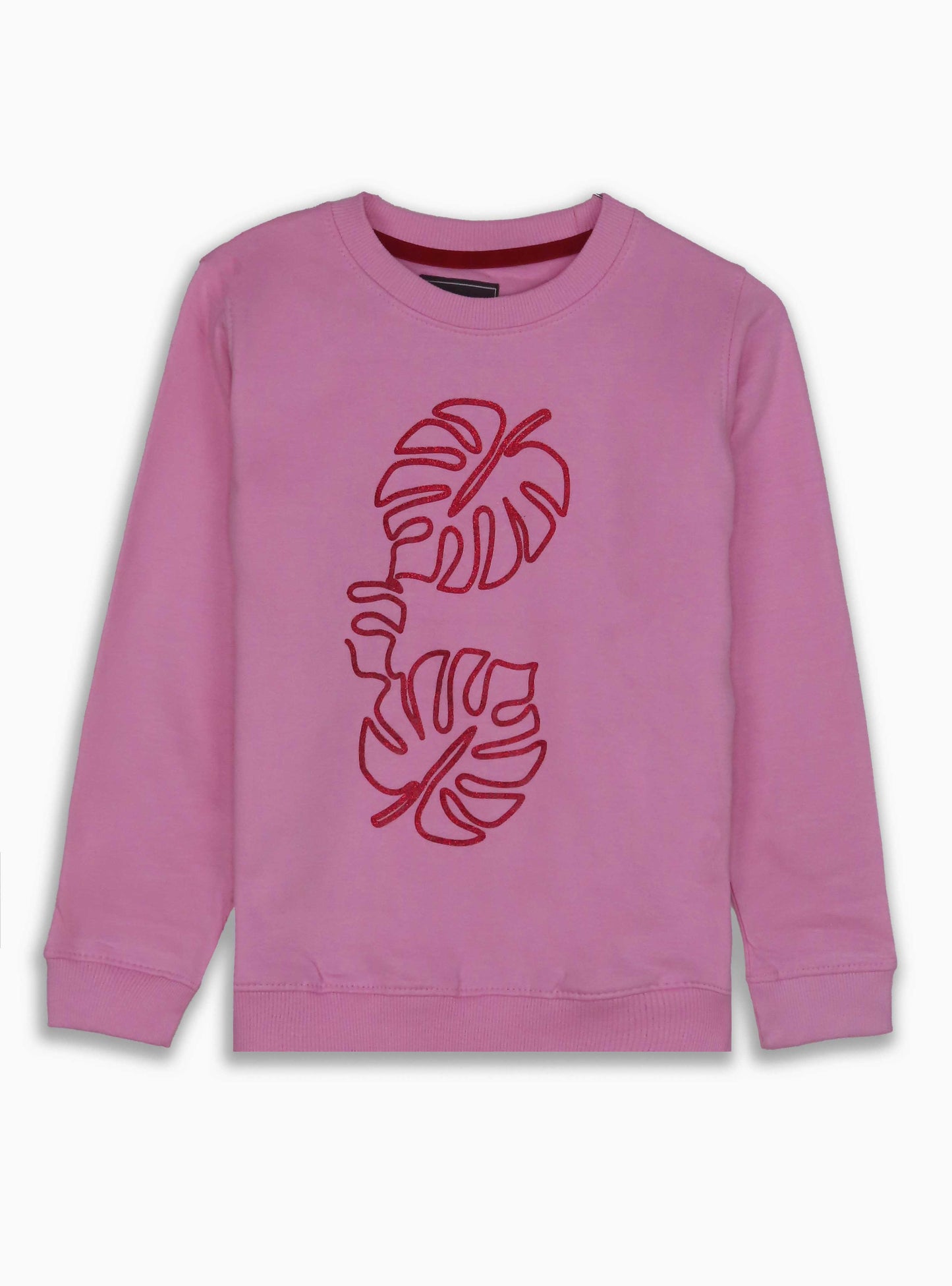 Girls Pink Fleece Pullover Sweatshirt