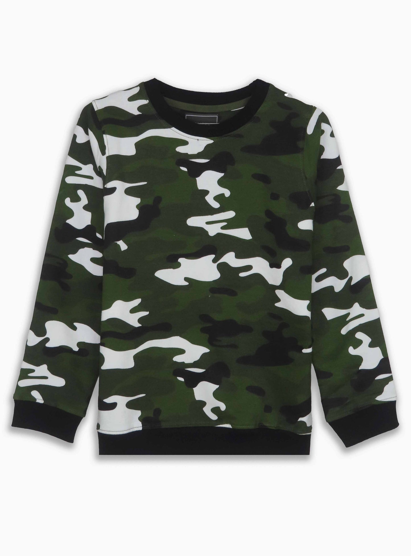 Boys Camo Printed Pullover Sweatshirt