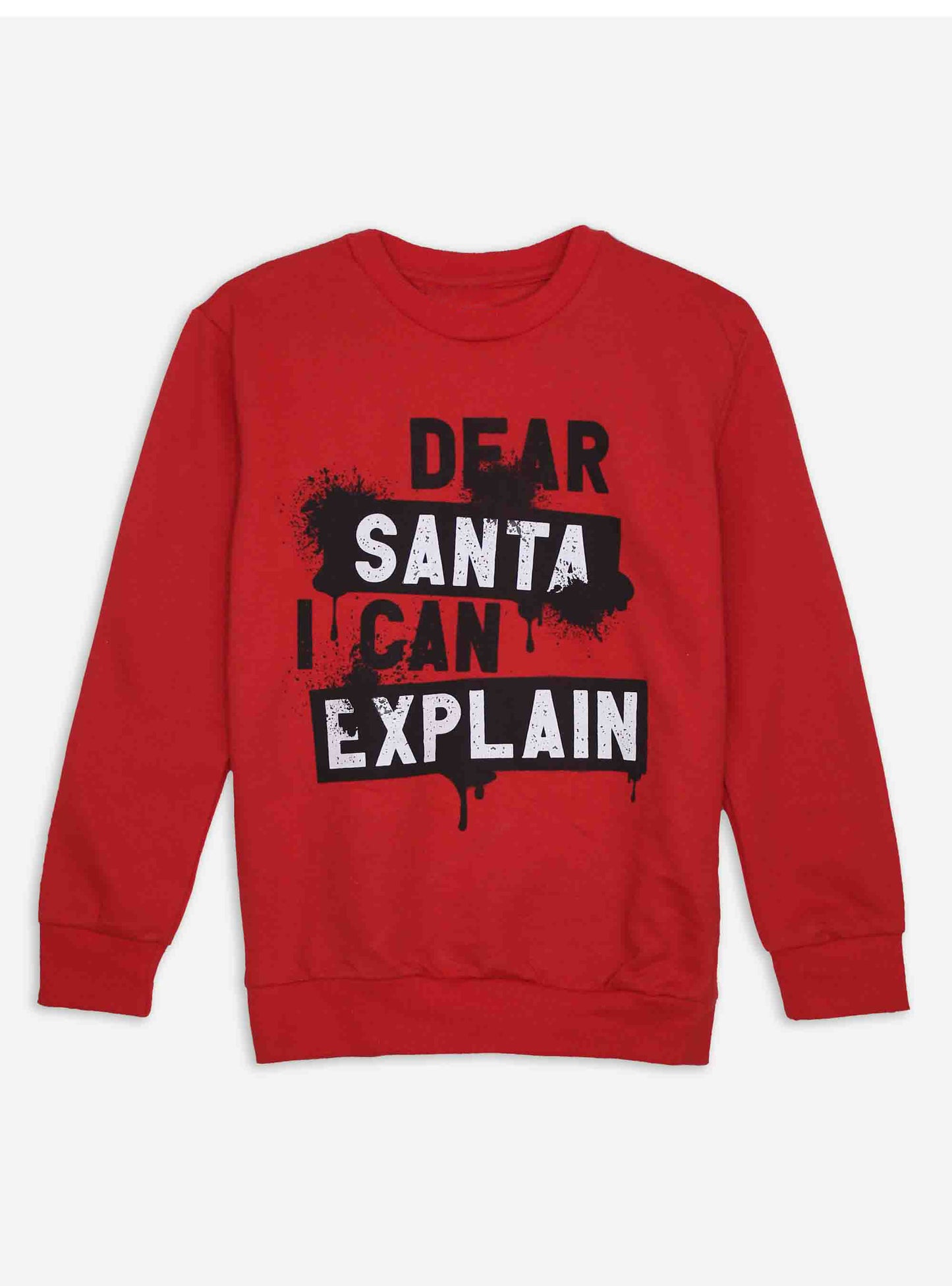 Boys Pullover Christmas Red Sweatshirt