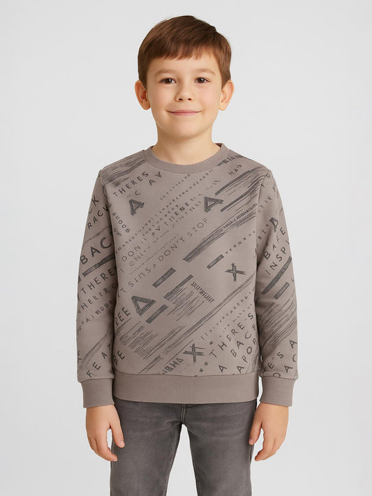 Boys Grey Pullover Sweatshirt
