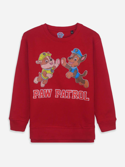 Boys Pullover Printed Red Sweatshirt