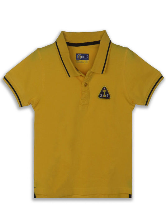 eds Boys Applique Yellow Collar T Shirt