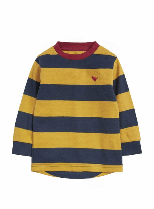Boys Striped Textured T Shirt