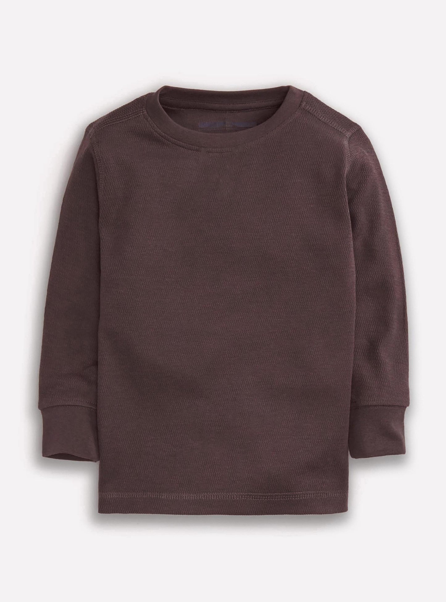 Boys Textured Brown T Shirt